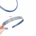 Blue plastic headband base with inner comb teeth, 1.5cm width, non-slip DIY hair hoop accessory. - Flat Headband with Inner Small Combs / 1.5cm / Blue