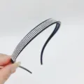 Black rhinestone headband for women, sparkling crystal hair hoop for daily wear and parties. - Silver White
