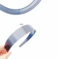 Blue 3cm wide flat plastic hair hoop headband with inner teeth anti-slip DIY hair accessory - Flat Headband with Inner Small Combs / 3cm / Translucent Blue
