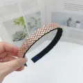 Rose gold rhinestone headband sparkling crystal hair hoop for women fashion daily wear hair accessories - Crystal Full Rhinestone Suede Wide Headband / Champagne