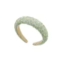 Sparkling green rhinestone padded headband, elegant baroque crystal hair hoop for women. - Green