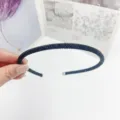 Black crystal rhinestone headband for women, sparkly fashion hair hoop crystal hair accessories - Rhinestone Round Tube / Black