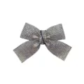 Sparkling crystal rhinestone bow hair clip detail view, full bling barrette accessory. - Spring Bowknot Top Clip / AB Multi-color Rhinestone