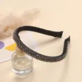 Sparkling crystal rhinestone headband for women, elegant black hair hoop hair accessory - Black