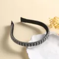 Crystal rhinestone headband pearl hair hoop elegant sparkling hair accessories for women - Black and White Pearl Rhinestone Headband