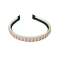 Colorful beaded rhinestone headband, stylish pearl hair hoop variant for women daily wear. - Red and White Pearl Rhinestone Headband