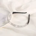 Elegant rhinestone headband for women, sparkly crystal hair hoop, stylish alloy hair accessory. - 8-Shape Double Rhinestone Headband / Silver