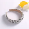 Variante serre-tête strass tournesol cristal, large accessoire de cheveux pour femme. - Noir