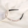 Rhinestone crystal hair hoop elegant alloy headband fashion sparkly hair accessories for women - 8-Shape Double Rhinestone Headband / Champagne