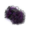 Purple Black Lace Hair Claw Clip Elegant Ruffle Mesh Hair Jaw Clip Daily Hair Accessories - Violet