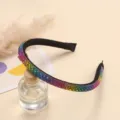 Colorful rhinestone headband for women, sparkly crystal hair hoop, sweet summer hair accessory. - Colorful