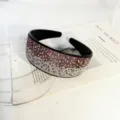 Wide rhinestone headband with gradient crystals, sparkling hair hoop for women. - Purple Gradient