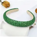 Green rhinestone padded headband crystal hair hoop sparkling luxury hair accessories for women - Green Crystal Green Diamond Headband
