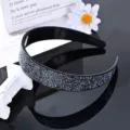 Black rhinestone headband crystal wide hair hoop sparkly fashion hair accessories for women. - Dark Blue