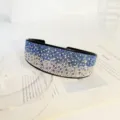 Gradient rhinestone wide headband sparkling crystal hair hoop elegant hair accessories for women - Light Blue Gradient