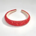 Red crystal padded headband for women, sparkly rhinestone thick hair hoop for daily fashion - Red Crystal Red Diamond Headband
