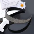 Fashion luxury sparkling rhinestone headband, wide crystal hair hoop for women and girls. - Transparent Gray