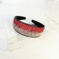 Red gradient rhinestone wide headband, sparkling crystal hair hoop for fashion wear. - Red Gradient