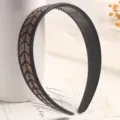 Cross-border fishbone rhinestone full drill headband fashion luxury hair hoop women makeup - Dark Blue Champagne Fishbone Rhinestone Headband