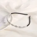 Rhinestone Headband Sparkly Crystal Hair Hoop Elegant Alloy Hair Accessories for Women - Diamond-Shape Single Rhinestone Headband / Silver