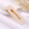Acrylic rectangular hair clip duckbill barrette stylish marble design women hair accessories - Hollow Rectangle Duckbill Clip / Light Apricot