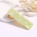 Mint green rectangular acrylic duckbill hair clip for women, simple side hair accessory. - Rectangle Duckbill Clip / Light Jade Green