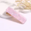 Cute pink acrylic rectangle hair clip, sweet candy color side hairpin for daily styling. - Rectangle Duckbill Clip / Light Purple