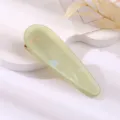 Light green acrylic water drop hair clip, sweet style side clip for daily cute hairstyle. - Teardrop Duckbill Clip / Light Jade Green