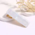 White Acrylic Hair Clip Rectangular Duckbill Clip Glossy Finish Hair Accessory - Rectangle Duckbill Clip / Aqua