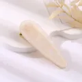 White teardrop acrylic hair clip, stylish duckbill side clip for cute daily hairstyles. - Teardrop Duckbill Clip / Light Apricot