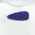 Dark blue acrylic rhinestone hair clip teardrop duckbill clip elegant geometric grid hair accessory - Waterdrop Rhinestone Side Clip / 7cm / Dark Blue