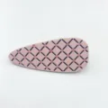 Pink teardrop hair clip with sparkling rhinestones and chic grid pattern design. - Waterdrop Rhinestone Side Clip / 7cm / Light Pink