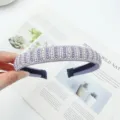 Purple rhinestone pearl headband bohemian luxury sweet hair hoop for women autumn fashion - Pearl Rhinestone Headband / Light Purple