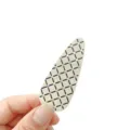 Beige Acryls Quilted Diamond Hair Barrette Rhinestone Teardrop Clip Hair Accessory - Waterdrop Rhinestone Side Clip / 7cm / Cream