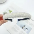 Elegant Rhinestone Pearl Headband Boho Hair Hoop for Women Autumn Winter Fashion - Pearl Rhinestone Headband / Creamy White