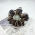 Elegantes braunes Samt Strass Haargummi, groes elastisches Pferdeschwanz Haarband. - Coffee