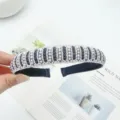 Rhinestone pearl headband elegant hair hoop chic bohemian sparkling hair accessory for women - Pearl Rhinestone Headband / Black and White