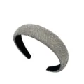 Sparkly Rhinestone Padded Headband Baroque Crystal Hair Hoop Fashion Hair Accessories - Silver White Solid