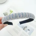 Elegant rhinestone pearl headband luxury hair hoop fashion boho women hair accessories - Pearl Rhinestone Headband / Dark Blue