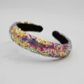 Colorful heart sequin wide headband velvet hair hoop fashion hair accessories for women - Heart Sequin Headband / Multi-Color