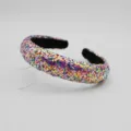 Colorful Leaf Sequins Padded Headband Wide Hair Hoop Fashion Hair Accessories for Women - Leaf Sequin Headband / Multi-Color