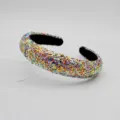 Colorful sequin wide headband sparkling crystal hair hoop fashion women hair accessories - Diamond Sequin Headband / Colorful AB