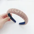 Sparkling rhinestone padded headband for women, stylish high-crown crystal hair accessories. - Rose Gold Rhinestone Crystal High-Crown Headband