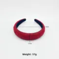 Red rhinestone padded headband wide sparkling hair hoop crystal festival bridal hair accessories. - Bright Red Rhinestone 3.5cm High Crown Headband