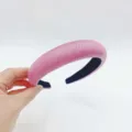 Pink shimmer padded headband for women, stylish sparkly hair hoop, trendy hair accessory. - High Top Headband / Pink