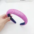 Sparkling Pink Sequins High Crown Headband Trendy Fashion Autumn Winter Hair Accessories - Rose Pink Sequin High-Crown Headband