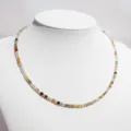 Handgemaakte kleurrijke natuurstenen kralenketting delicate minimalistische ketting. - Stijl 1