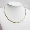 Handgemaakte kleurrijke natuurstenen kralenketting delicate gestapelde sleutelbeinketting. - Stijl 3