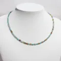 Faceted colorful natural stone beaded necklace, delicate stackable clavicle chain jewelry. - Style 9
