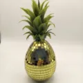 Golden Disco Mirror Pineapple Figurine, Shiny Retro Fruit Decor for Home Party Display - 10*10*25cm / Gold